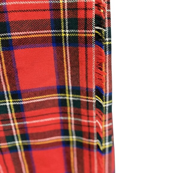 Vintage 70s Edinburgh Woolen Mill Kilt Wrap Skirt Women's Red Multi Plaid Belted - Picture 2 of 10